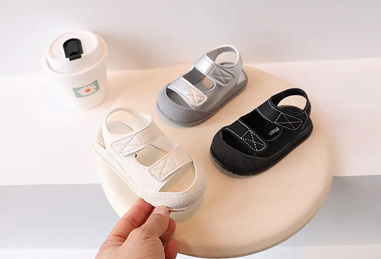 Black Velvet Toe Sandals for Toddler Boys 1-3Y — feature 4