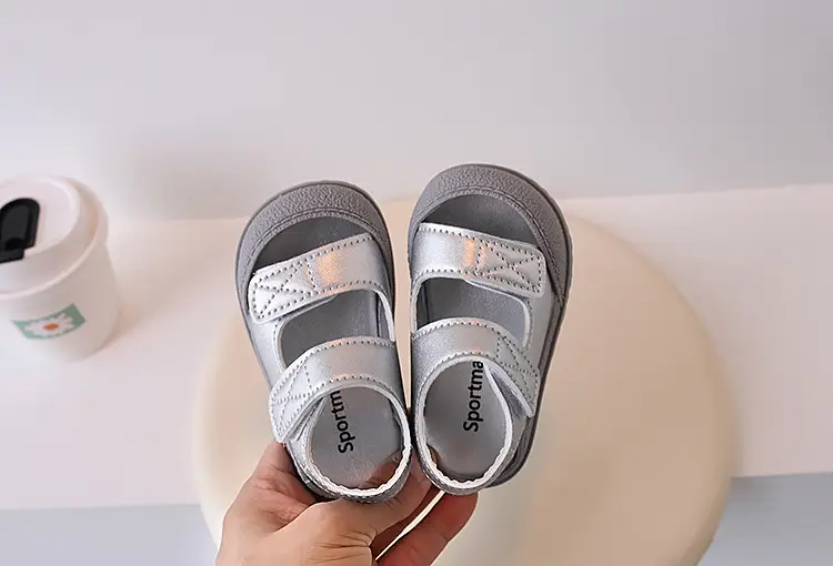 Black Velvet Toe Sandals for Toddler Boys 1-3Y — feature 5