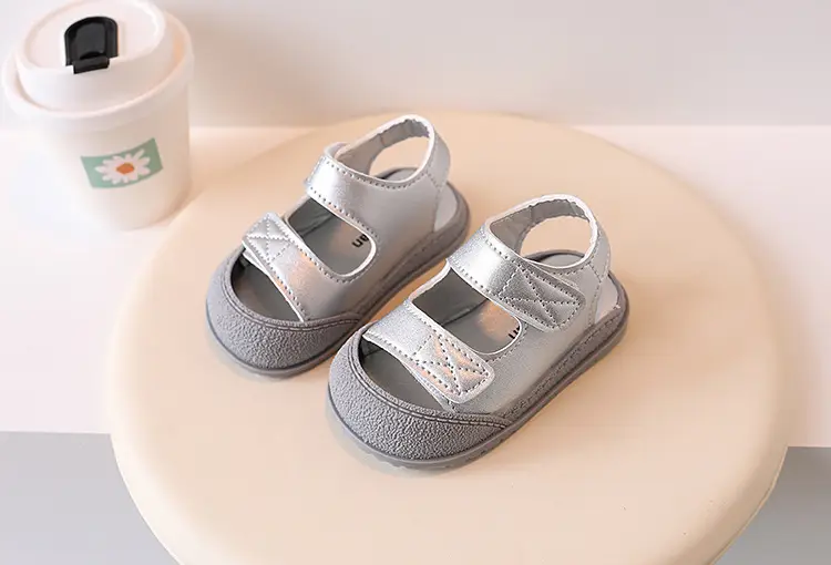 Black Velvet Toe Sandals for Toddler Boys 1-3Y — feature 6