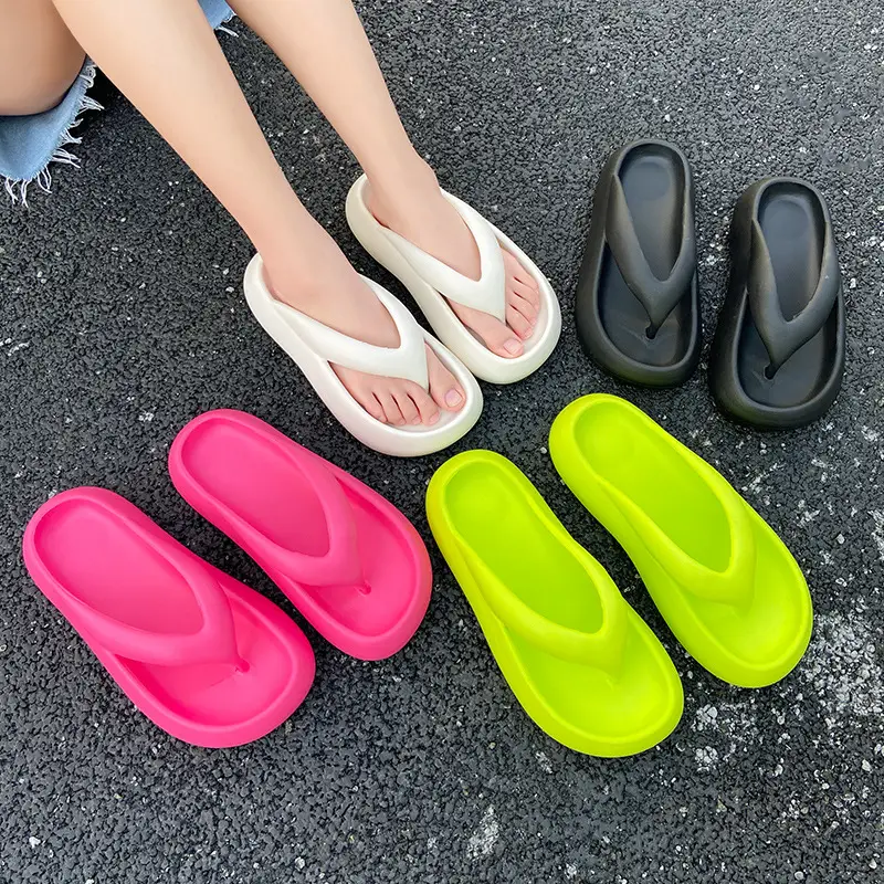 Stomp Flip Flops Women's Summer Outer Wear 2024 New Non-slip Thick Bottom Beach Seaside Flip Flops Women's Sandals - Image 12