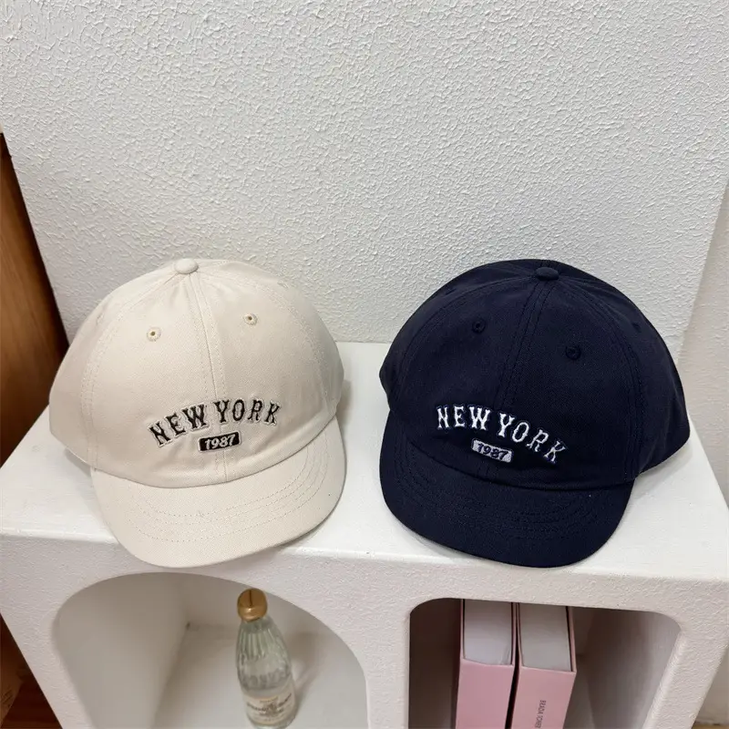 New York Letter Embroidered Soft Cap Set of 3