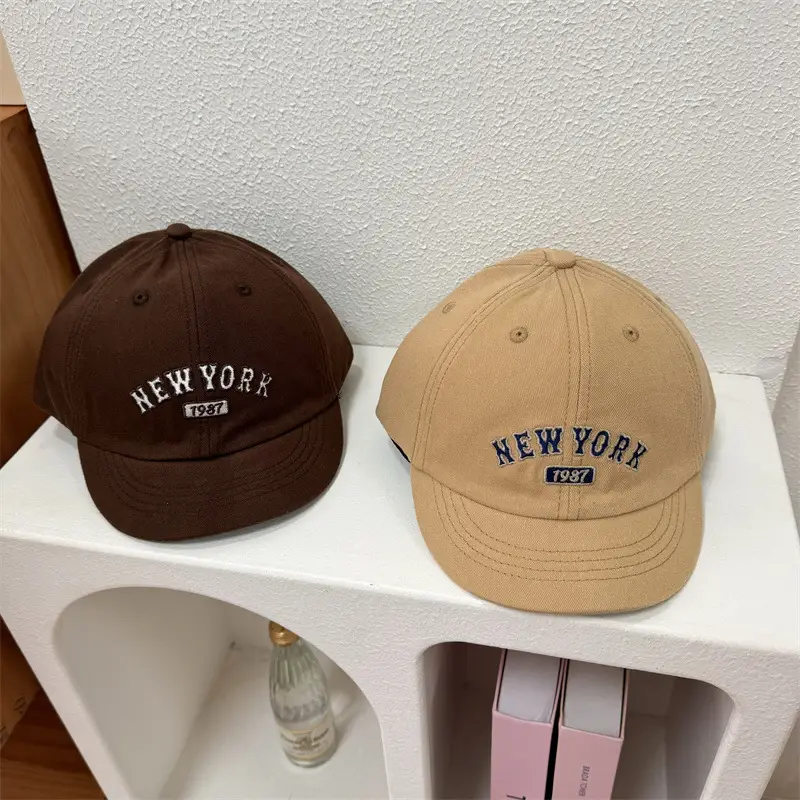 New York Letter Embroidered Soft Cap Set of 3