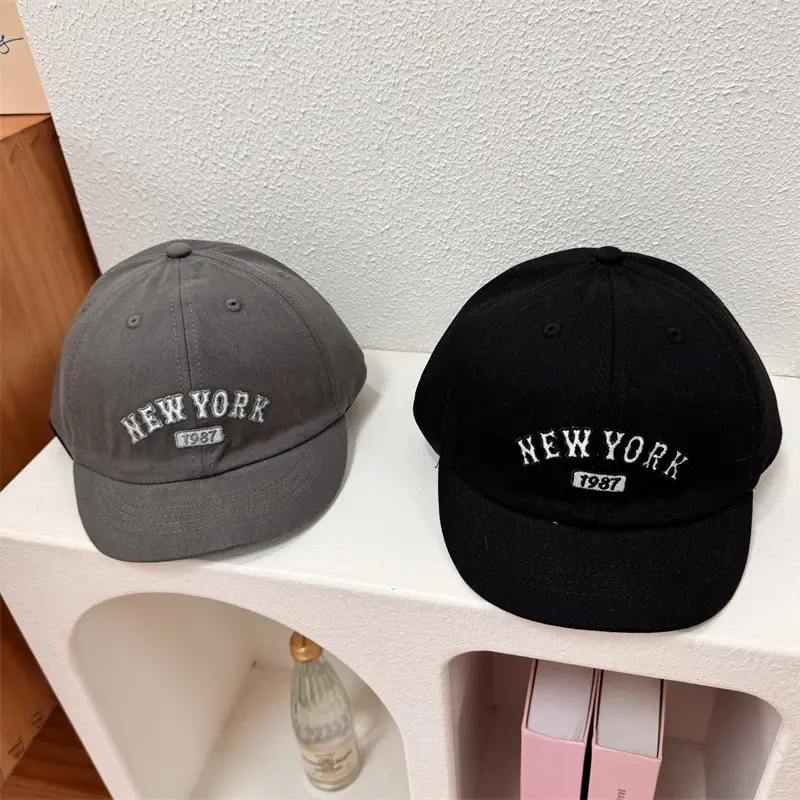 New York Letter Embroidered Soft Cap Set of 3