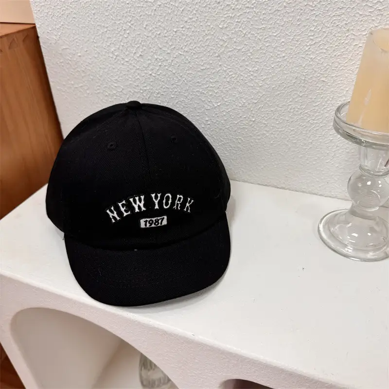 New York Letter Embroidered Soft Cap Set of 3