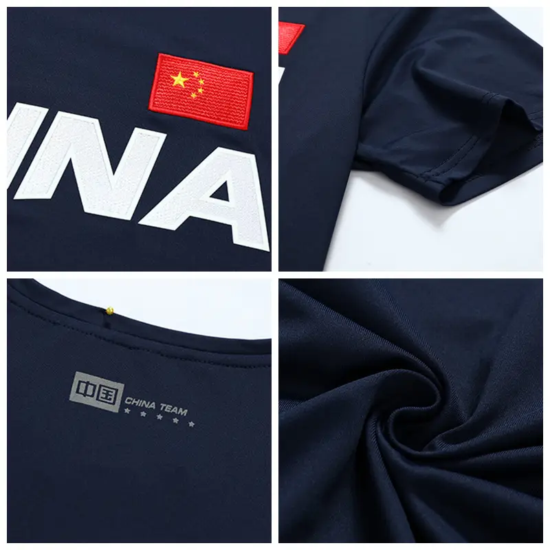 2024 China Team Printed T-Shirt Navy China Logo Sports Outdoor
