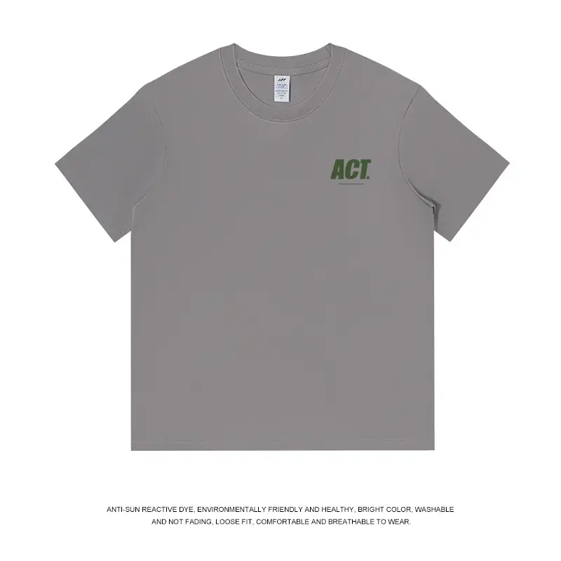 Men Light Blue ACT Printed Cotton T-Shirt 230g