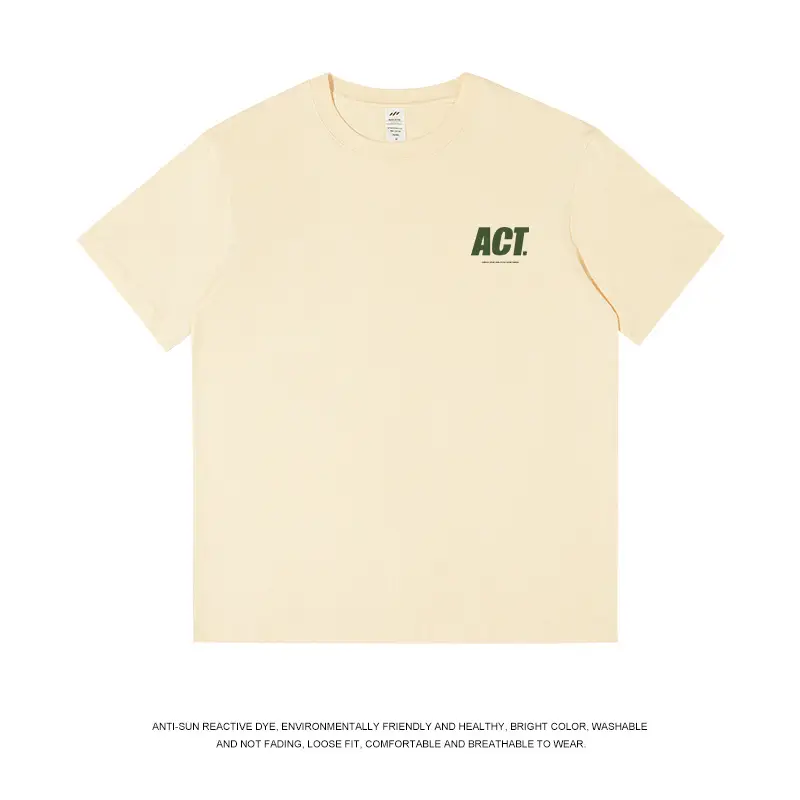 Men Light Blue ACT Printed Cotton T-Shirt 230g