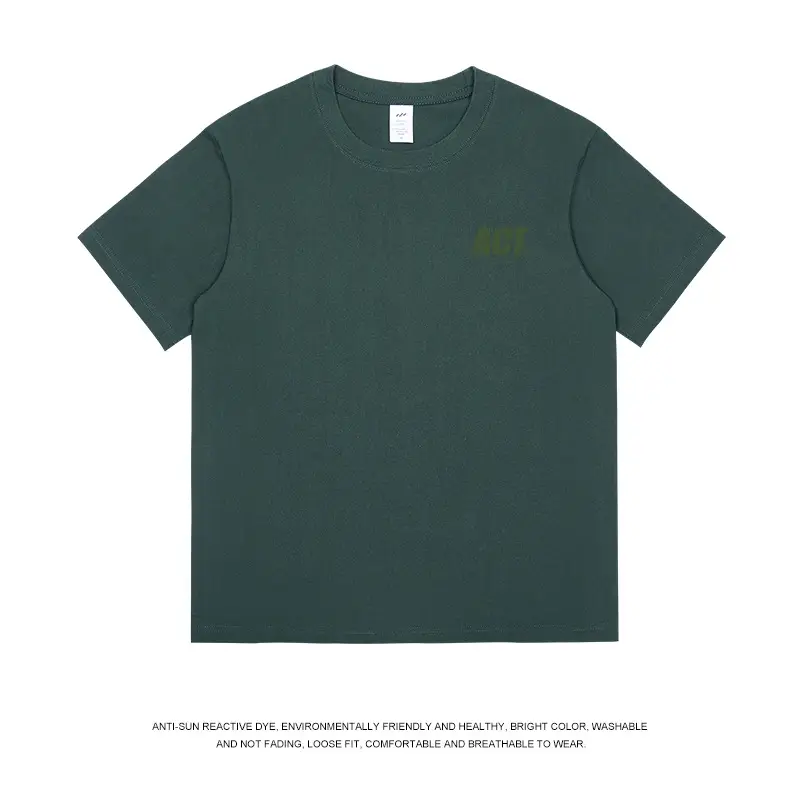 Men Light Blue ACT Printed Cotton T-Shirt 230g
