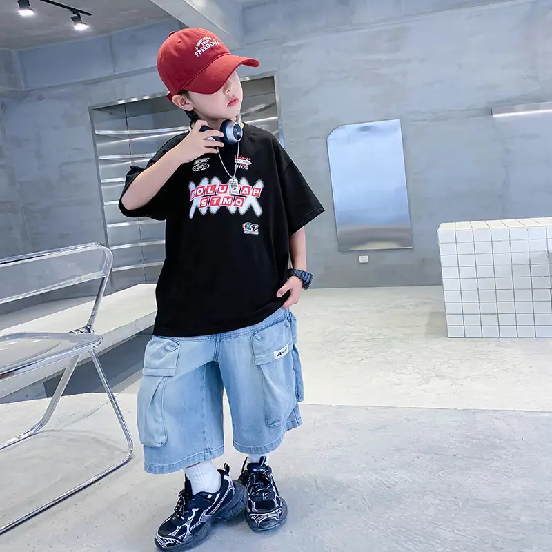 Boys Korean Style Cotton T-Shirt White 2025 - Image 5