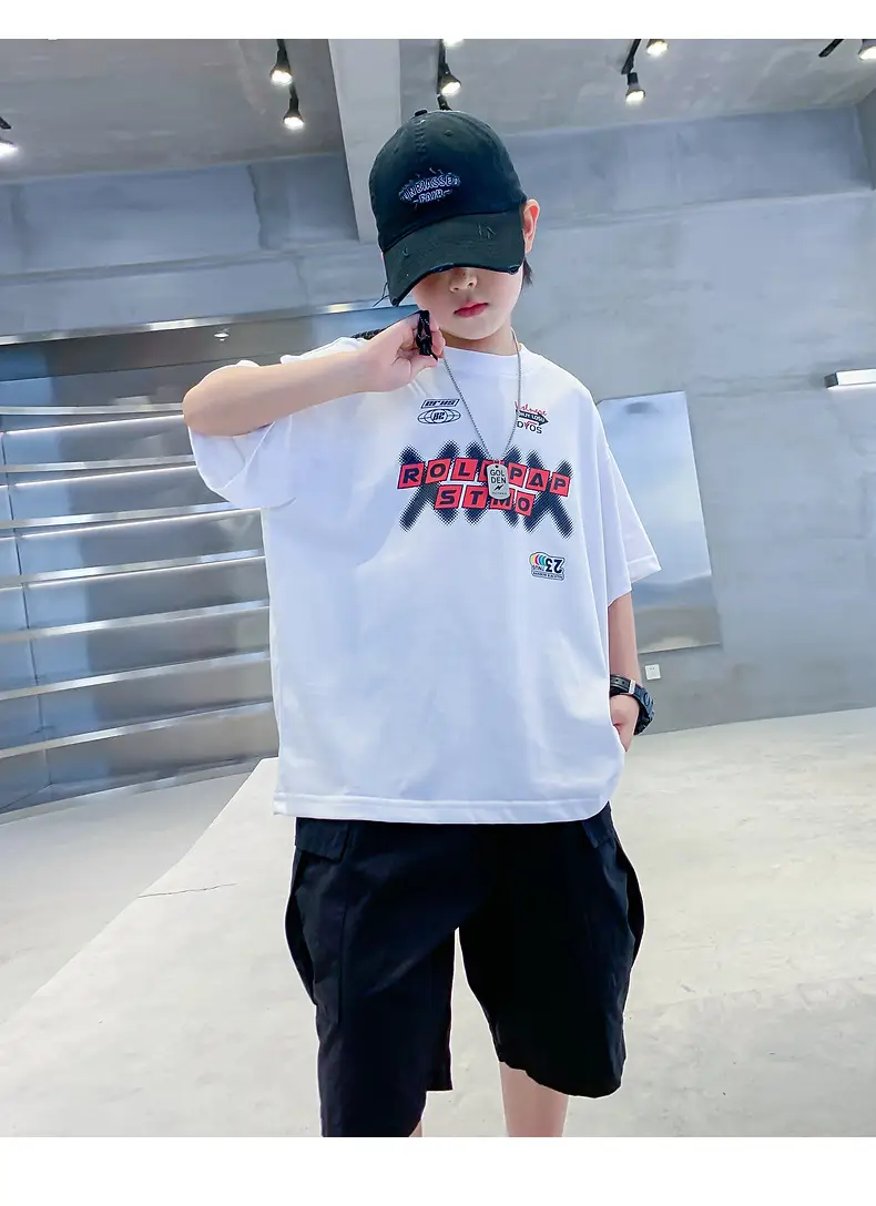 Boys Korean Style Cotton T-Shirt White 2025 — feature 15