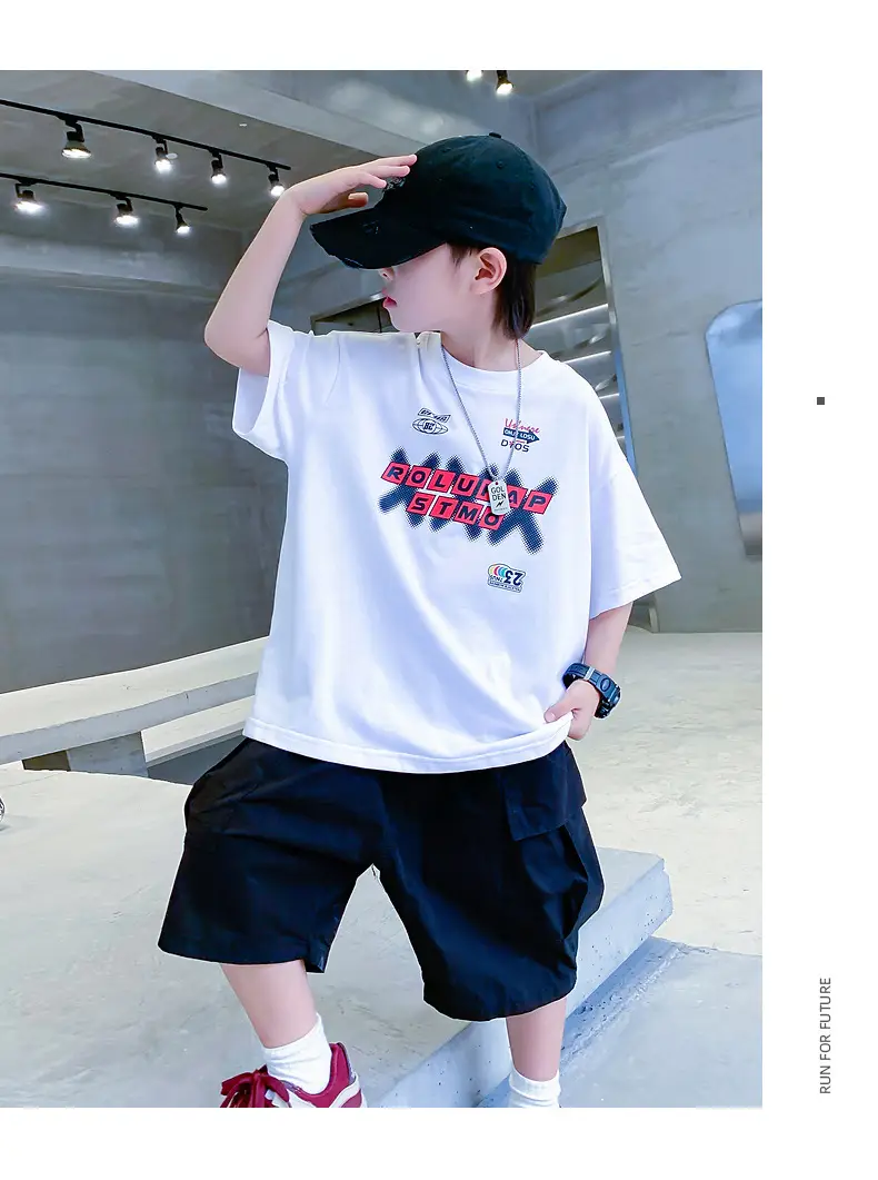 Boys Korean Style Cotton T-Shirt White 2025 — feature 16