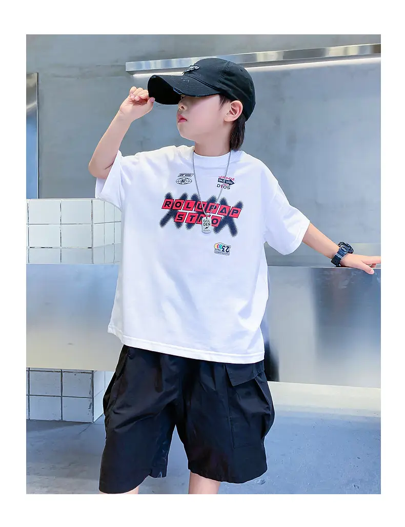 Boys Korean Style Cotton T-Shirt White 2025 — feature 18