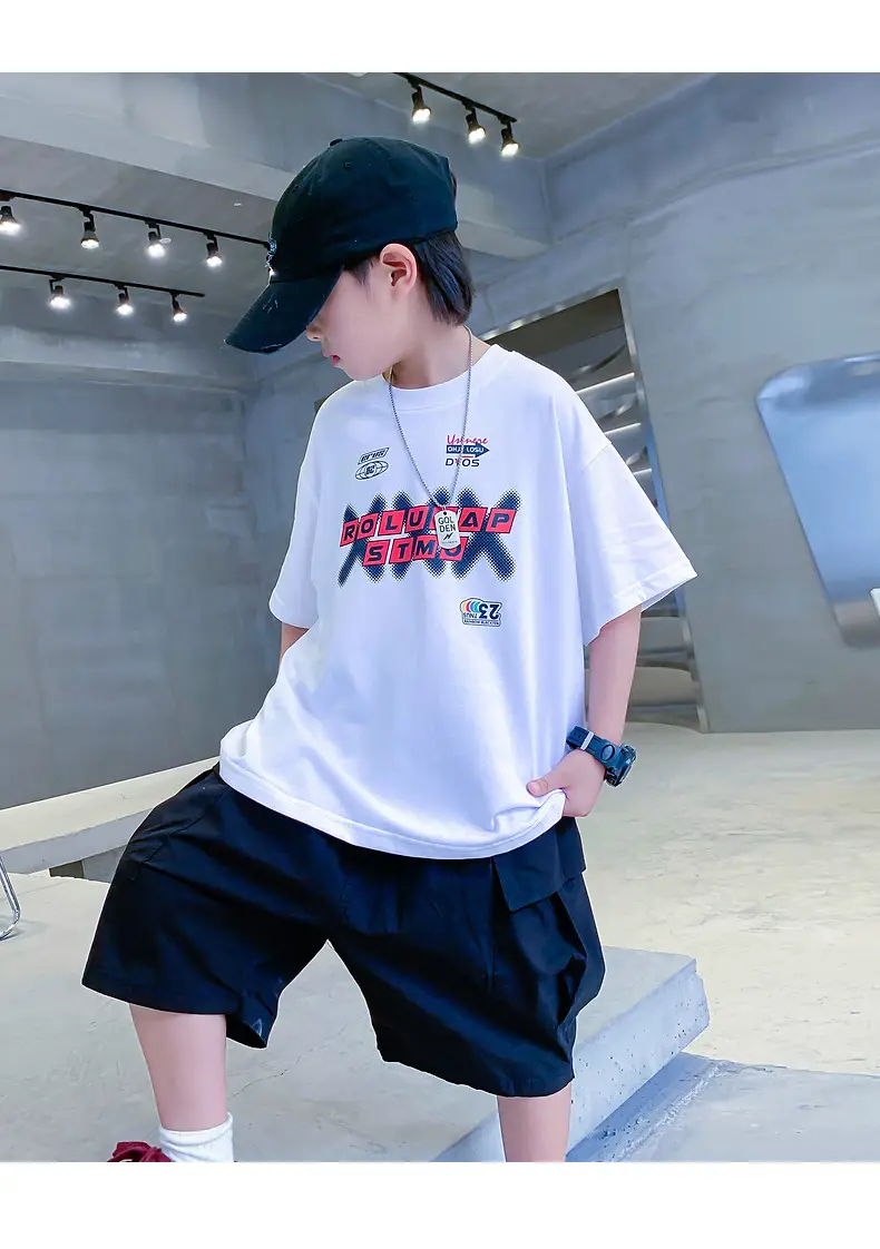Boys Korean Style Cotton T-Shirt White 2025 — feature 20