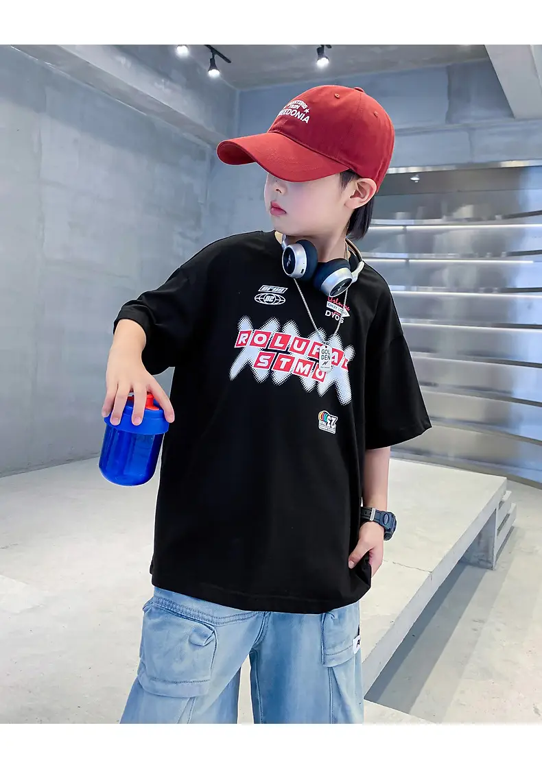 Boys Korean Style Cotton T-Shirt White 2025 — feature 21