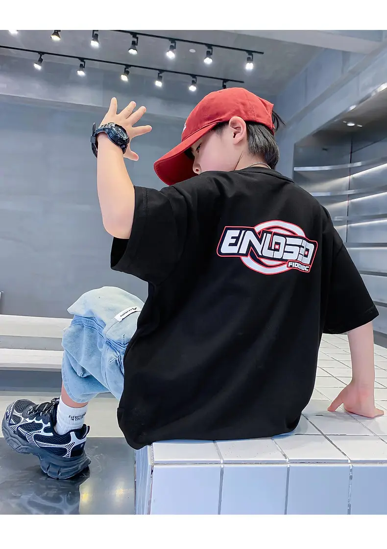 Boys Korean Style Cotton T-Shirt White 2025 — feature 23