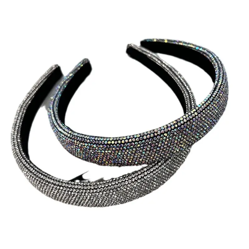 Full Diamond Wide Brim Headband with Black Band