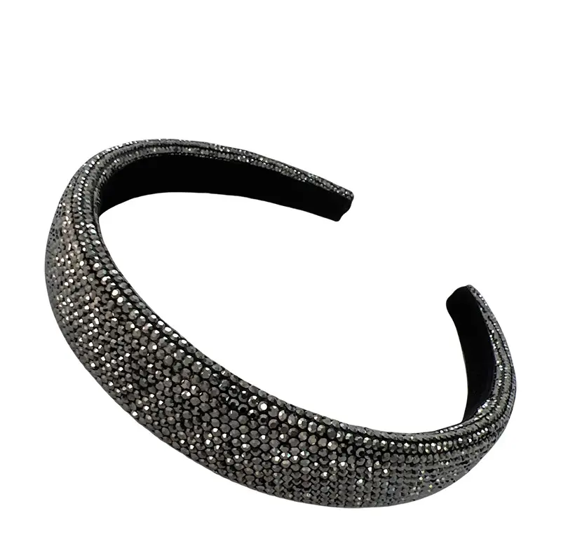 Full Diamond Wide Brim Headband with Black Band — feature 13