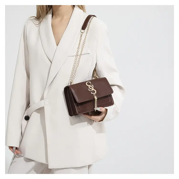 Stylish Brown Chain Crossbody Bag for Women 2024 - Image 9