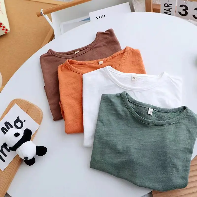 Brown Round Neck Casual T-Shirt for Boys Girls