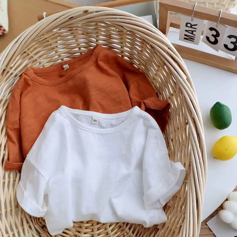 Brown Round Neck Casual T-Shirt for Boys Girls