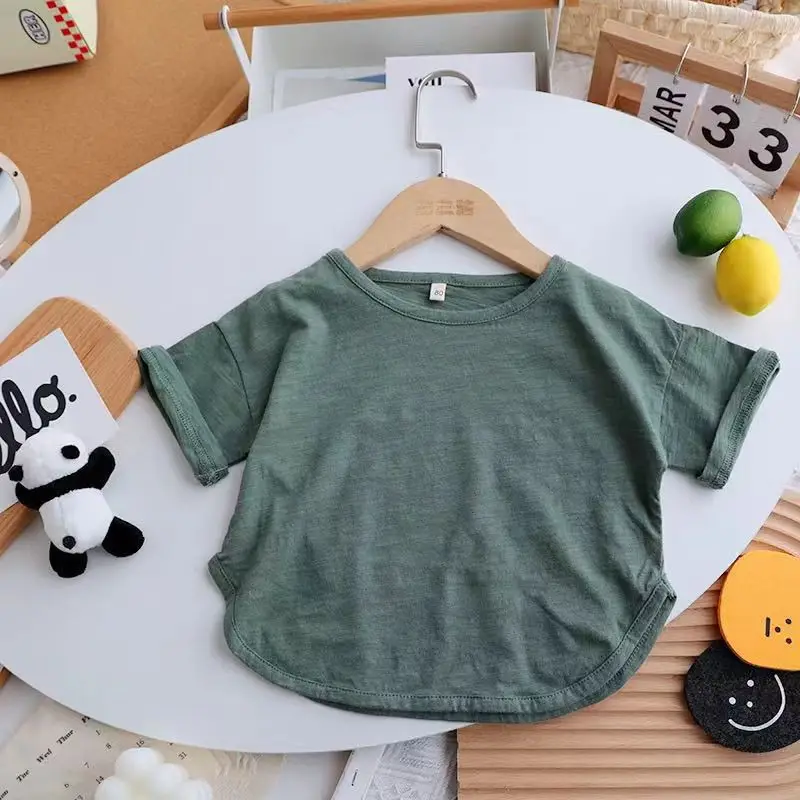 Brown Round Neck Casual T-Shirt for Boys Girls — feature 6
