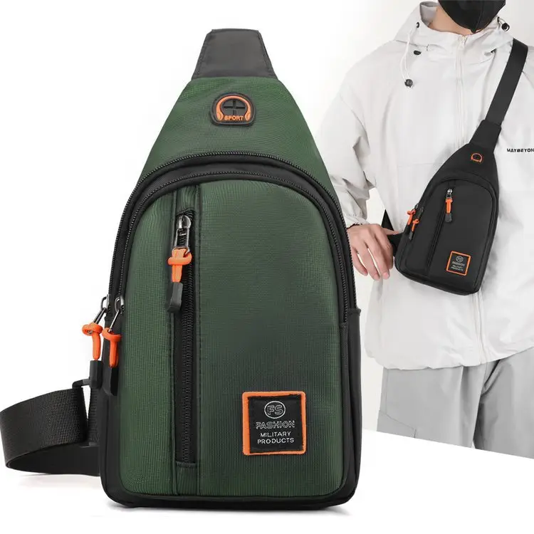 Men's Green Water-Repellent Messenger Bag - Image 6