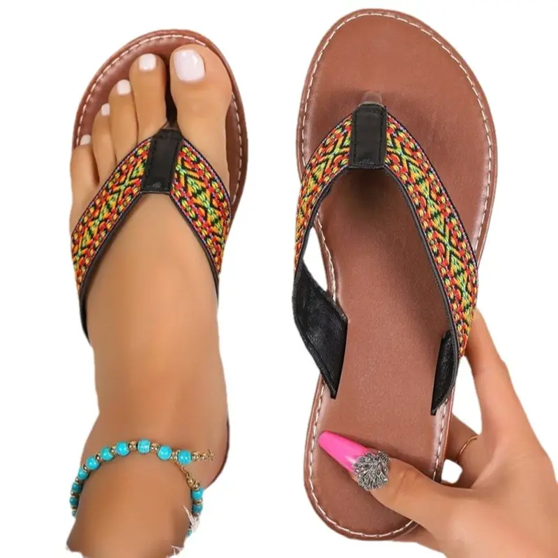 Flip-Flops for Women 2024 Summer New Amazon Foreign Trade Large Size Fashionable and Comfortable Flat Beach Shoes Wholesale - Image 6