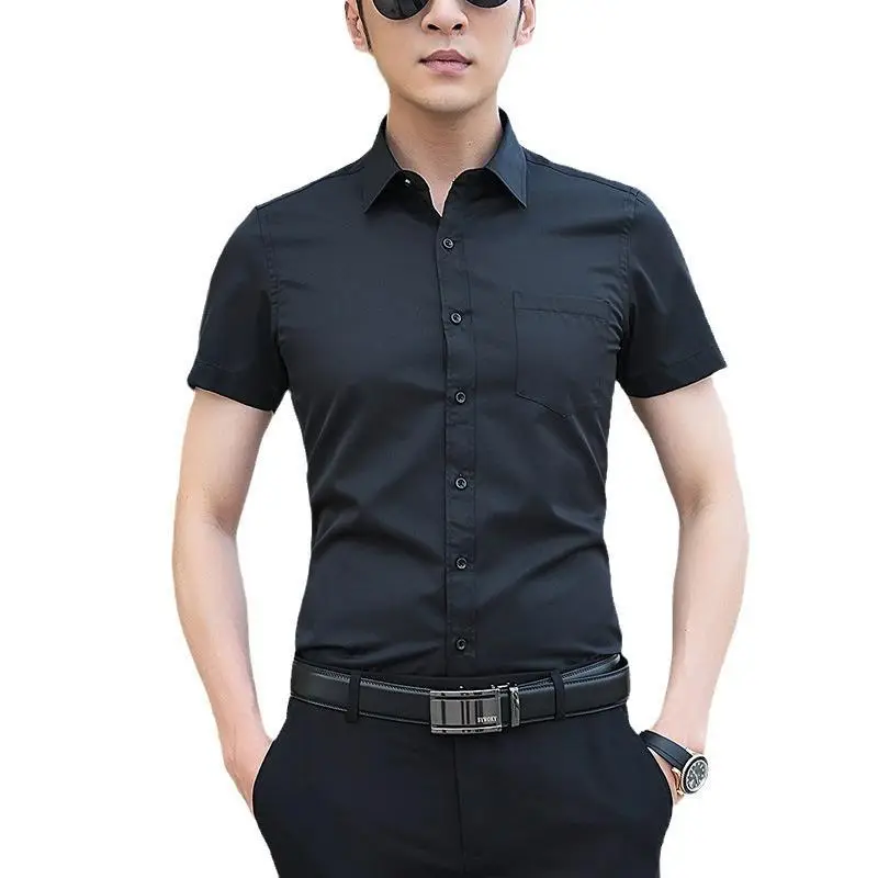 Men's Black Short Sleeve Business Shirt 2024 - Image 7