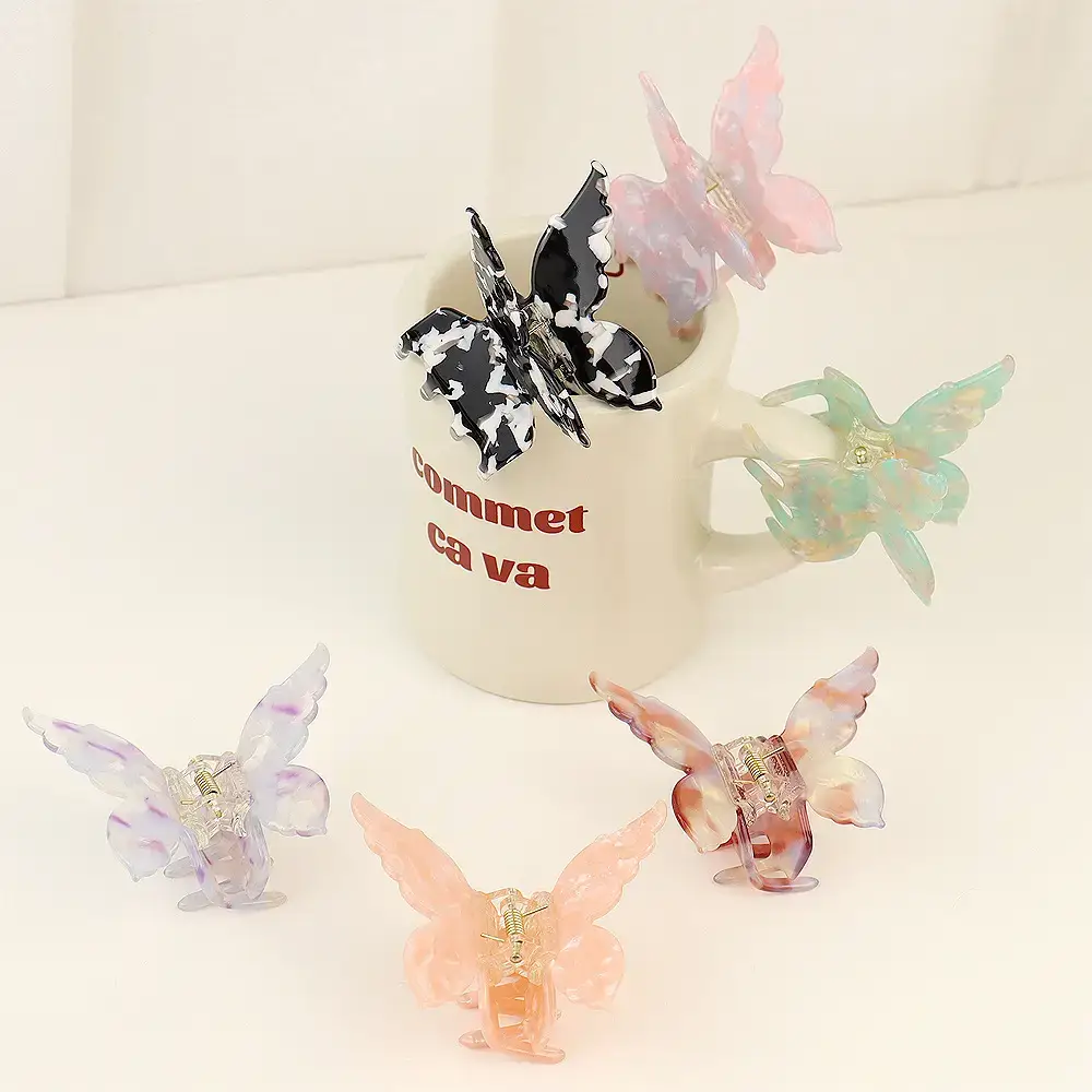 French Retro Butterfly Hairpin Clips for Women