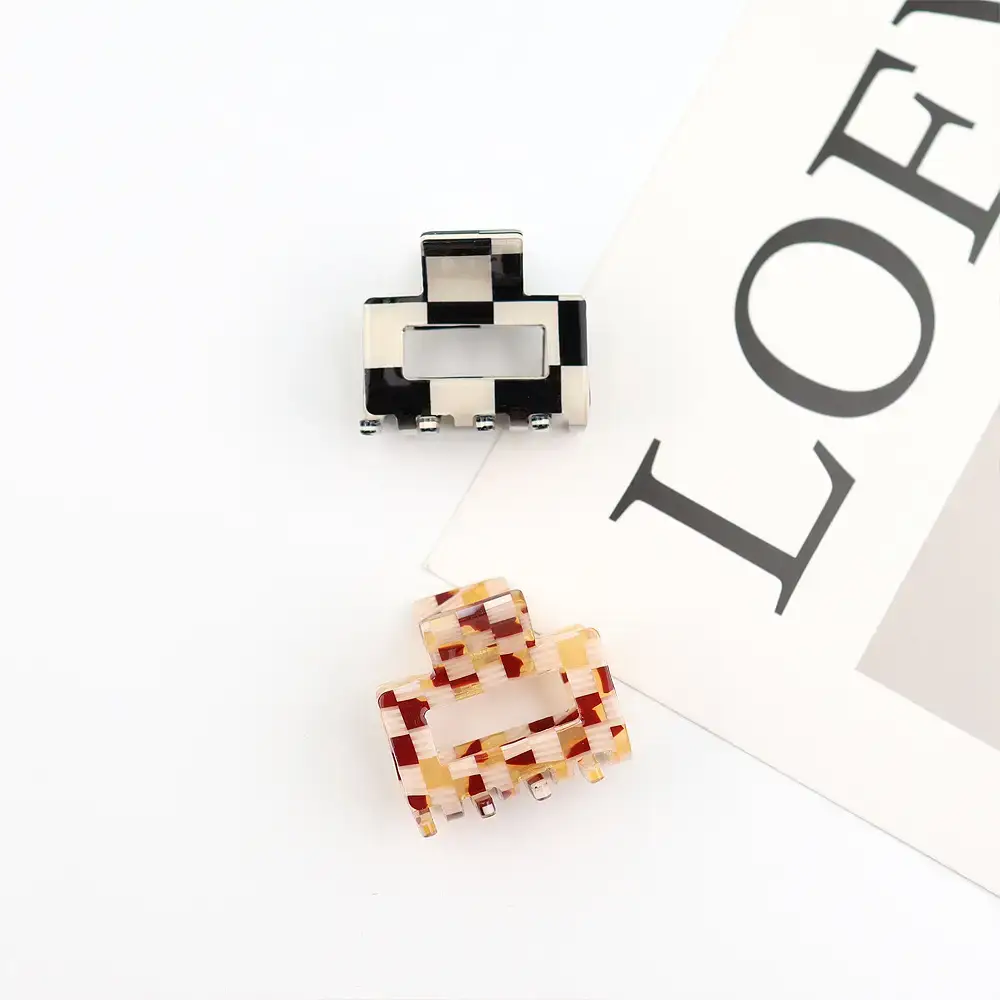 Geometric Hollow Acetic Acid Plate Hairpin Top Clip - Image 4