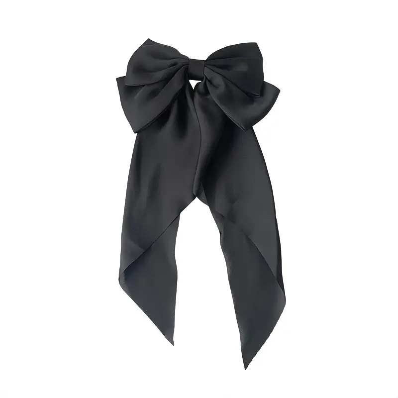 White Silk Bow Hairpin Ribbon Clip for Women - Image 55