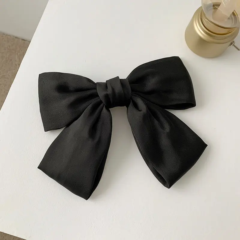 White Silk Bow Hairpin Ribbon Clip for Women - Image 32