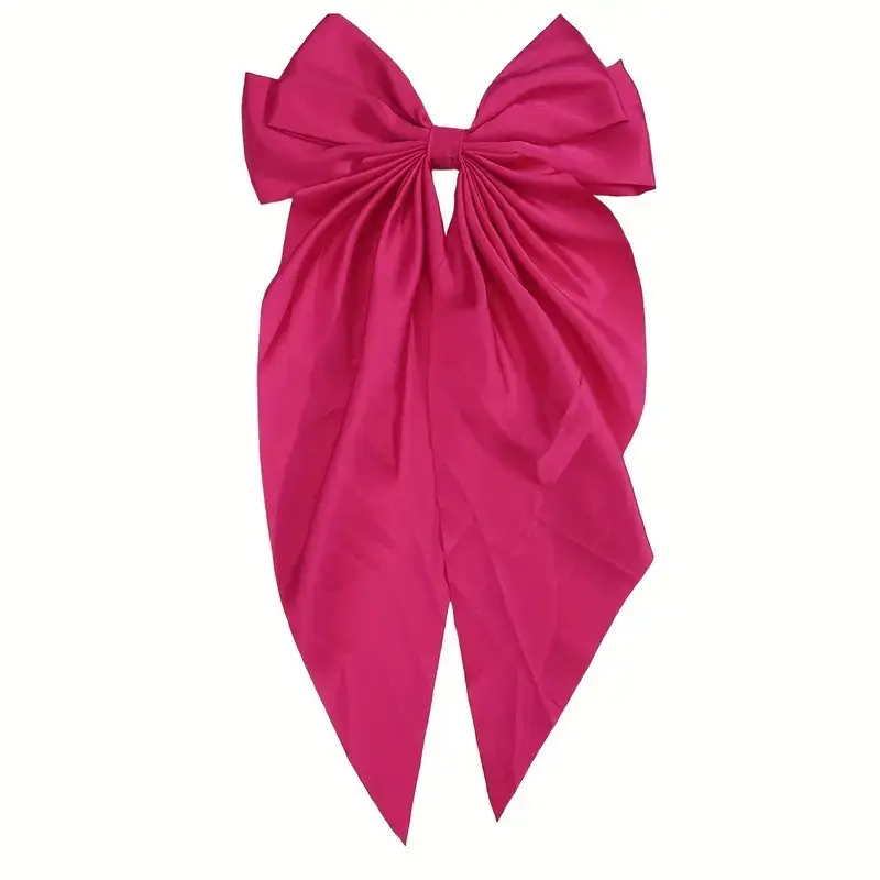 White Silk Bow Hairpin Ribbon Clip for Women - Image 25