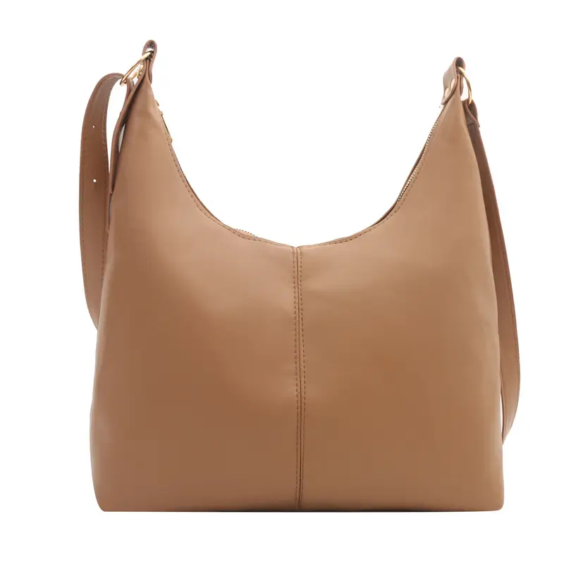 Retro Korean Style Armpit Tote Bag Large Capacity Black Leather - Image 9