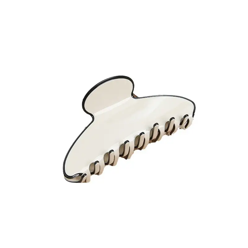 Three-layer French Hair Clip for Girls, Elegant Black & Beige Design - Image 10