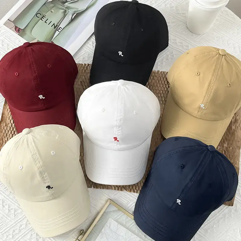 Women Baseball Cap Beige Embroidered Soft Top - Image 10