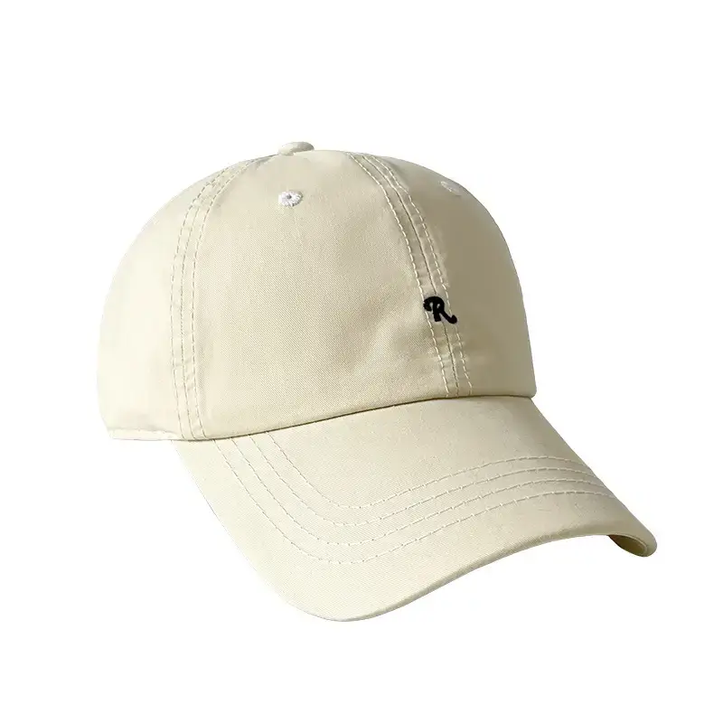 Women Baseball Cap Beige Embroidered Soft Top - Image 11