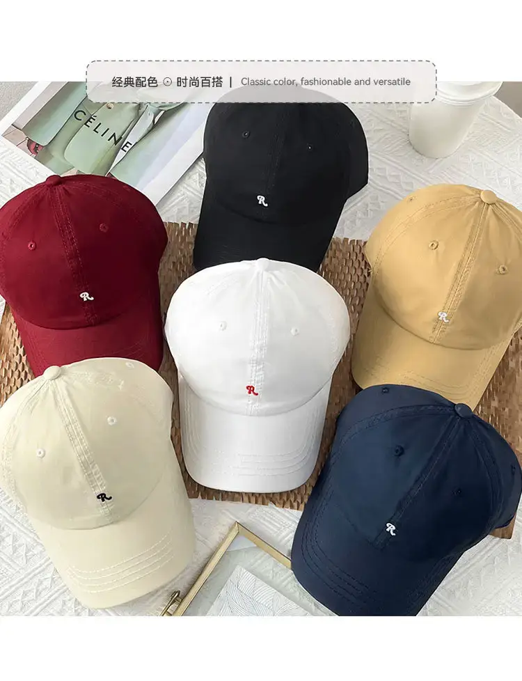 Women Baseball Cap Beige Embroidered Soft Top — feature 7