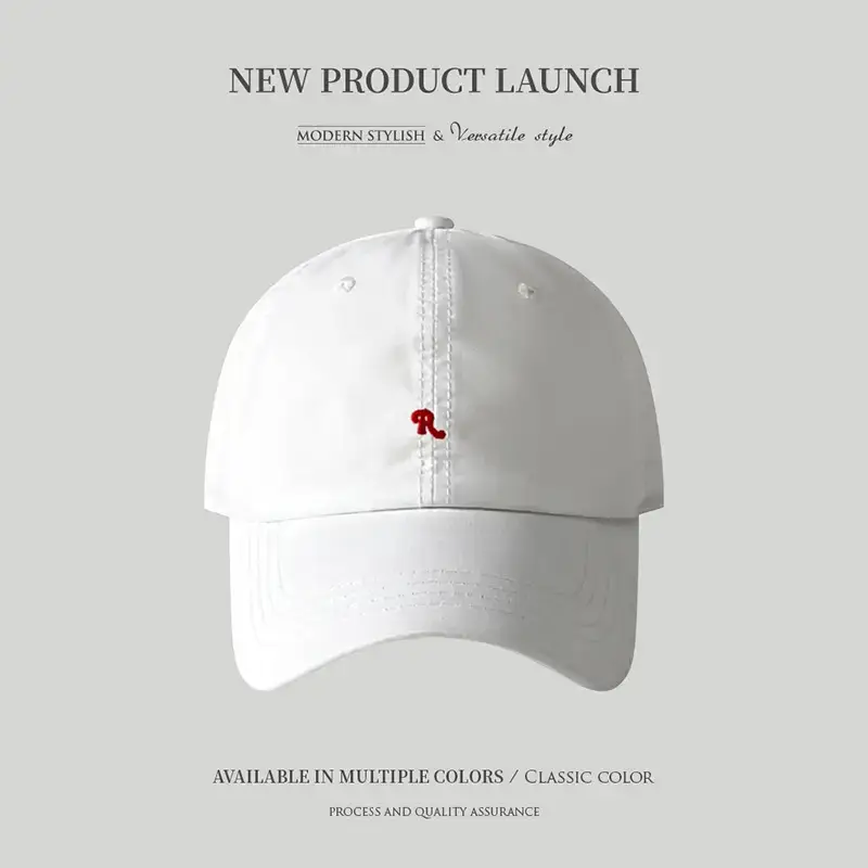 Women Baseball Cap Beige Embroidered Soft Top - Image 2