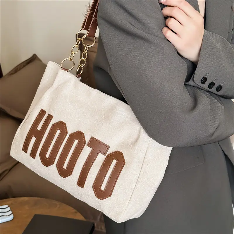 Women Shoulder Bag Hootto Brown Suede Large Capacity