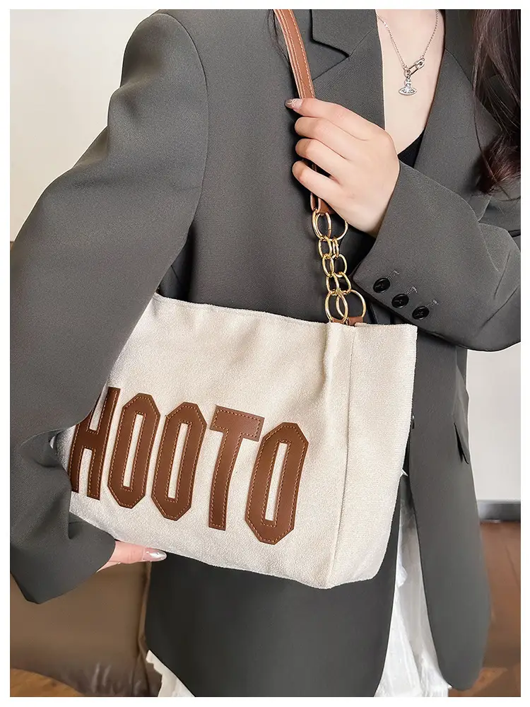 Women Shoulder Bag Hootto Brown Suede Large Capacity — feature 11