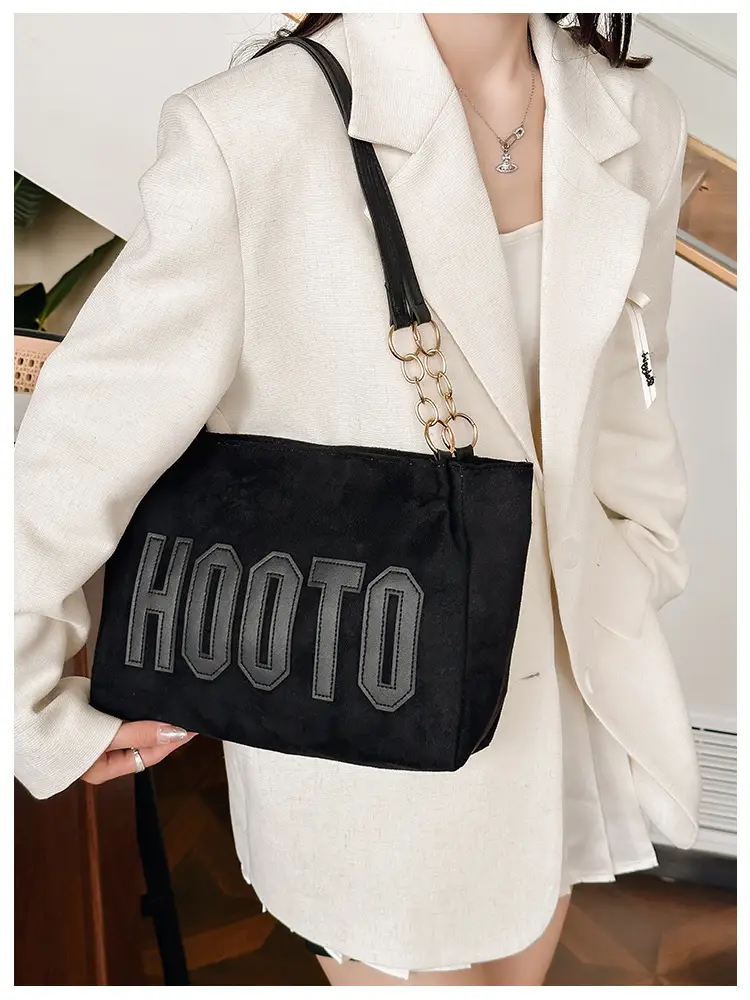 Women Shoulder Bag Hootto Brown Suede Large Capacity — feature 17