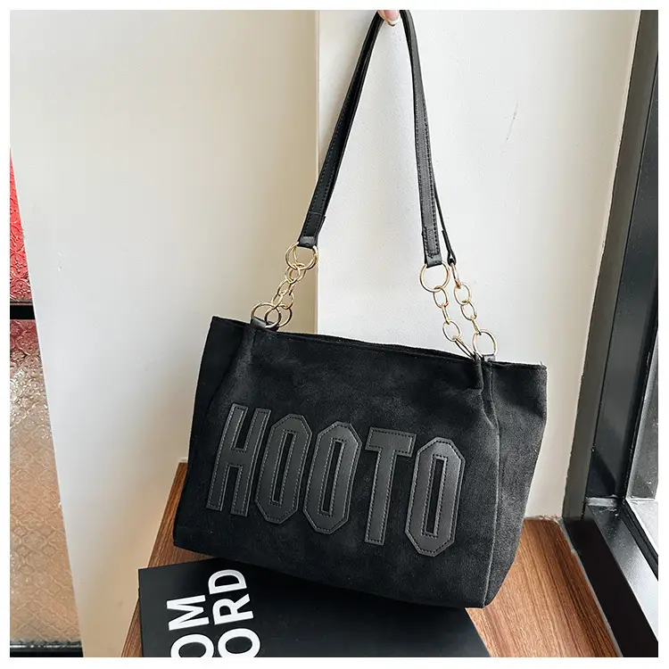 Women Shoulder Bag Hootto Brown Suede Large Capacity — feature 22