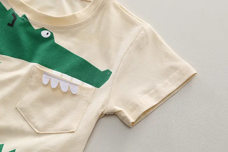 2024 Kids Cotton T-Shirt Shorts Set Mint Green — feature 10