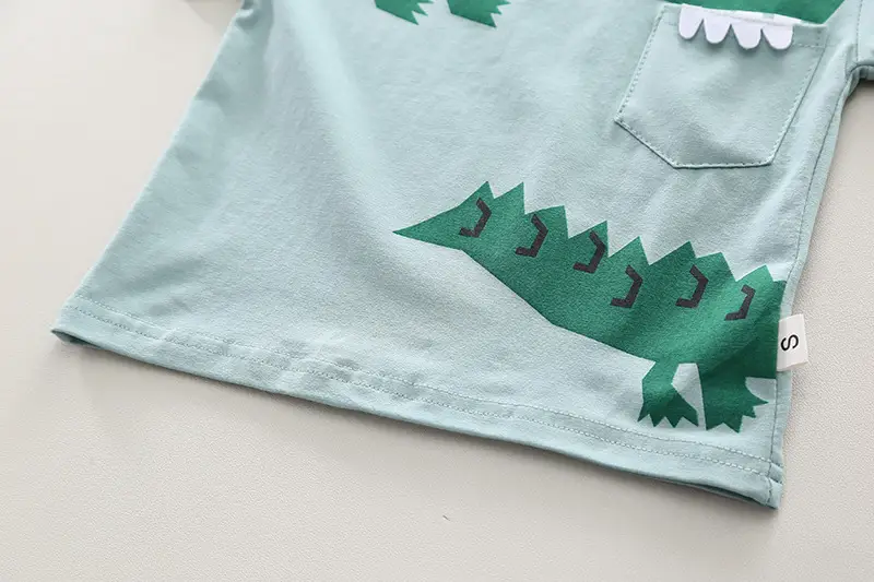 2024 Kids Cotton T-Shirt Shorts Set Mint Green — feature 22