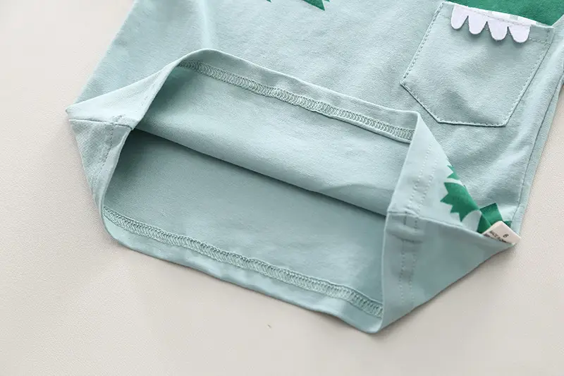 2024 Kids Cotton T-Shirt Shorts Set Mint Green — feature 23