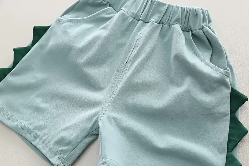 2024 Kids Cotton T-Shirt Shorts Set Mint Green — feature 25