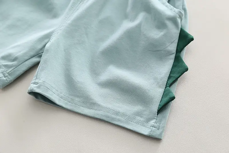 2024 Kids Cotton T-Shirt Shorts Set Mint Green — feature 26
