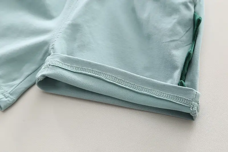 2024 Kids Cotton T-Shirt Shorts Set Mint Green — feature 27