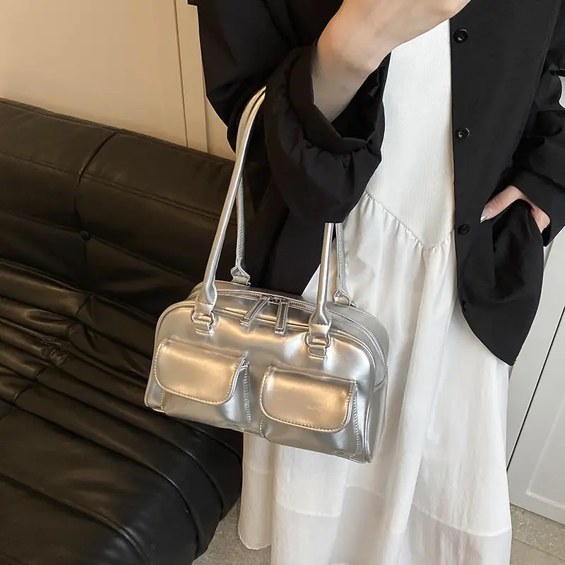2024 Korean Style Underarm Bag Women Silver Transparent - Image 8
